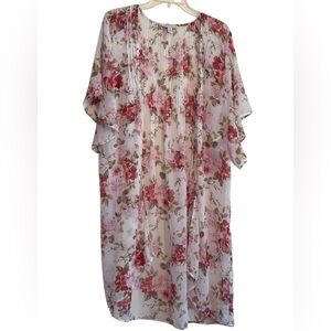 American Eagle Outfitters Sheer Floral Kimono Cardigan
